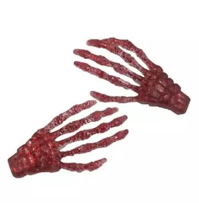 Skeleton Hand Hair Pin Clip Slide Large Barrette Bow Gothic Goth Horror Red Gift • $12.99