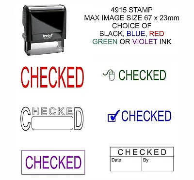 Checked Rubber Stamp Self Inking Office School Business Accounts Shop Business • £13.75