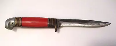Vintage Western Red Handle Fixed Blade Knife ~ Hunt Fish Survive Prepper Conceal • $30
