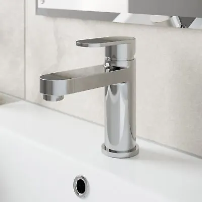 £29.97 • Buy Bathroom Modern Mono Basin Sink Mixer Tap Single Lever Chrome Round Cloakroom