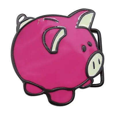 New Men Women Metal Belt Buckle Pink Piggy Bank Animation Cute Gift Present Cool • $16.95