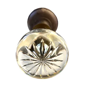 Vintage Antique Clear Glass And Brass Door Knob Cut Starburst Design • $30.79