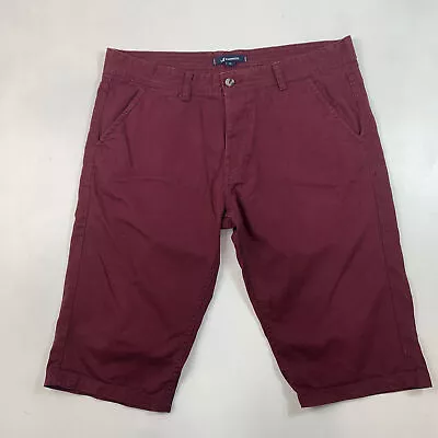 Kangol Burgundy Knee Length Chino Shorts XL 38” • £13.90