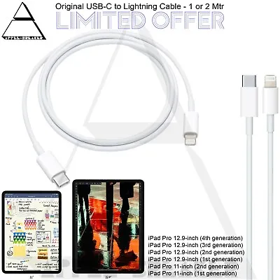 100% Original Charger USB-C Data Cable Fast Apple IPhone Lead For IPad Pro UK • £9.99