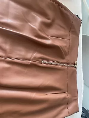 Tan Leather Look Skirt  • £6