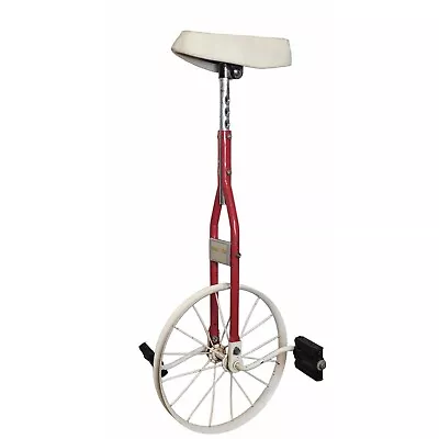 Vintage Hedstrom Unicycle NO TIRE Red White Metal Adjustable Seat Some Rust • $75.99