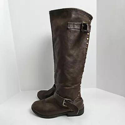 Womens Bamboo Montage 83 Riding Boots Size 6.5 Knee-High Back Zipper Brown • $19