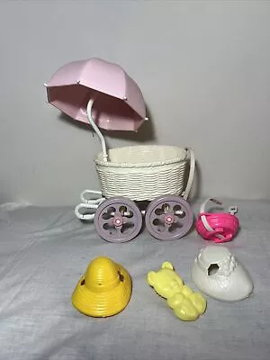 Vintage My Little Pony Buggy Stroller Carriage For Baby G1 1980s & Accessories • $30.82