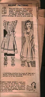 1984 Vintage Mail Order Sewing Pattern 1950s Misses Dress Full Apron Smock 12 • $14.99