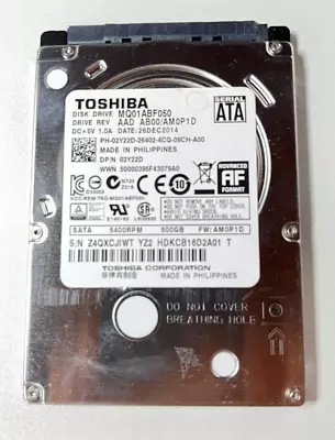 Toshiba 500GB SATA HDD 2.5  MQ01ABF050 G003235C AM0P1D • £24