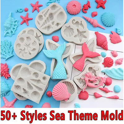 £4.10 • Buy Sea Silicone Fondant Cake Decor Mold Sugarcraft Icing Chocolate Baking Mould DIY