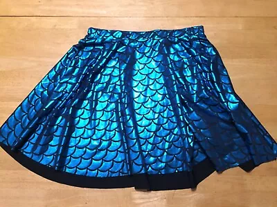 New Turquoise  Mermaid Full SKIRT Iridescent Girls Size XL Elastic Waist • $9.99