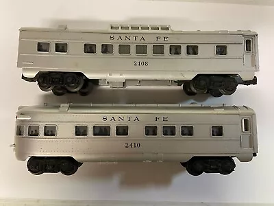 Lionel Postwar Santa Fe 2408 And 2410 Illuminated Passenger Cars • $165