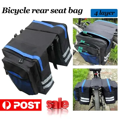 Bike Bicycle Rear Rack Pannier Bags Back Waterproof Seat Box Saddle Carry Bag • $19.88