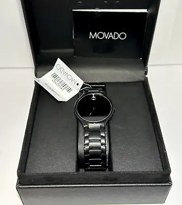 Movado Serio Mens Black Dial Stainless Steel Watch 0607285 New With Tags • $463.39