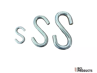 Chrome Plated S Hooks - Garden Hooks - Hanging Rail - Heavy Duty - Choose Size • £2.90