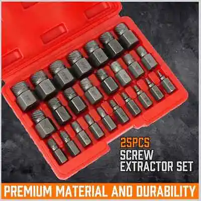 25 Pcs Multi-Spline Screw Extractor Set Hex Head Bit Socket Wrench Bolt Remover • $27.99