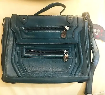 Mischa Barton Lovely NWT Anderson Tote Petrol Blue Pockets Carry Strap RR$65.00 • $28