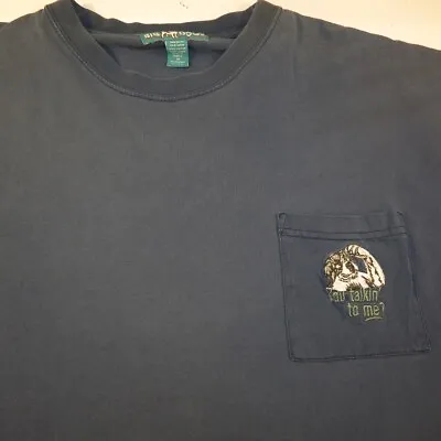 BIG DOGS YOU TAKIN' TO ME? Embroidered POCKET TEE T SHIRT Mens 3XL XXXL Blue  • $8.99