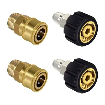 4x Pressure Washer Adapter Set Replacement M22 (M22-14MM) To 3/8'' Quick Connect • $16.89