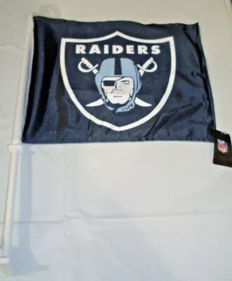 NFL Oakland Raiders Logo On Black Window Car Flag By Fremont Die • $19.99