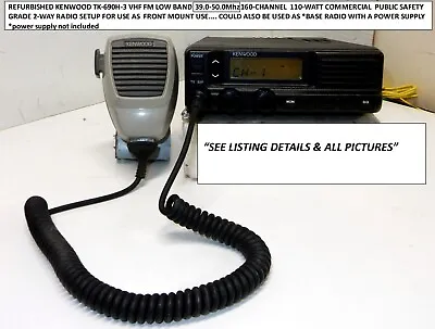 $295 • Buy KENWOOD TK-690H-3 VHF FM LOW BAND 39-50 Mhz 110-WATT COMMERCIA GRADE 2-WAY RADIO