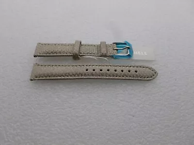Genuine Michele 16mm  Aqualino Silver Genuine Leather  Watch Band Strap NEW • $24.77