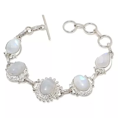 Moonstone Gemstone Handmade 925 Sterling Silver Jewelry Bracelets Sz 7-8  • $10.99