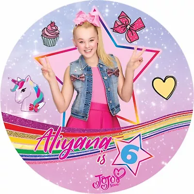 Jojo Siwa Inspired Theme Onto Edible REAL Icing Birthday Cake Topper A4 Or A3 • $17.50