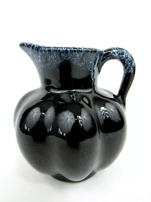  Van Briggle Pottery Ceramic Black Glossy Drip Glaze Ribbed Pitcher 4  • $22