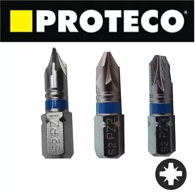 POZIDRIVE Bit Bits PROFI 1/4'' S2 Hex PZ1 PZ2 PZ3 Screwdriver Power Drill Bit • £2.79