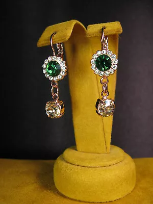 MARIANA JEWELRY EARRINGS SWAROVSKI CRYSTALS GREEN MULTI RG PL Gift Valentines • $85