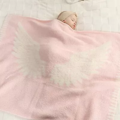 Angel Wings Knitted Throw Blanket Pink Microfiber Throw Blanket • $14.99