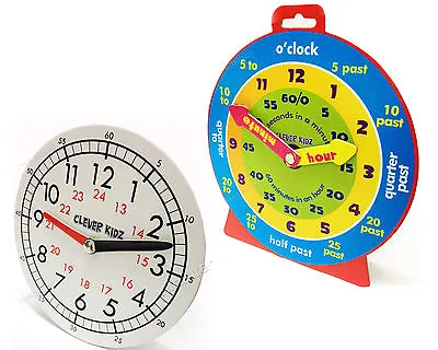 £3.99 • Buy Teaching Clock Kids Learning Time Teacher Aid School /Home/Nursery 2 Design New