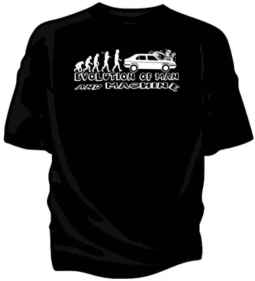 'Evolution Of Man And Machine  Classic Car T-shirt. Alfa Romeo 33 • £13.99
