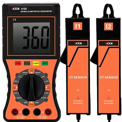 VICTOR 4100 High Precision Double Clamps Digital Phase Volt-Ampere Meter ✦KD • $329.69