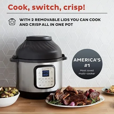 Instant Pot Duo CRISP + AIR Fryer Pressure Cooker 11-in-1 - 8 Quart • $125
