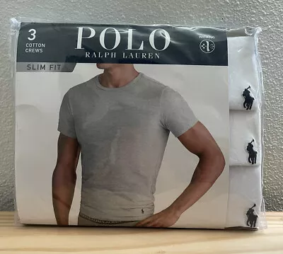 Polo Ralph Lauren T- Shirt Crew-Neck 3-Pack Slim Fit ( Sz. S) 100%Cotton/Wicking • $30.97