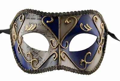 Mask From Venice Colombine Blue Golden Prom Fancy Dress Scary Movie 1103 -V12B • $71.01