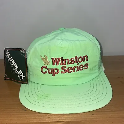 Vintage NWT Winston Cup Series Hat Made In USA Green NASCAR Snapback Cap Nylon • $24.65