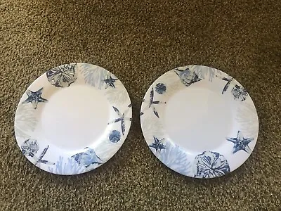 Ocean Theme Round Dinner Plates Melamine 10.5” Set Of 2 • $15