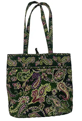 Vera Bradley Tote Shoulder Laptop Bag Green Paisley • $9.99