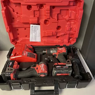 Milwaukee 3697-22 M18 FUEL Li Brushless Hammer Drill And Impact Driver Kit#379 • $224.98