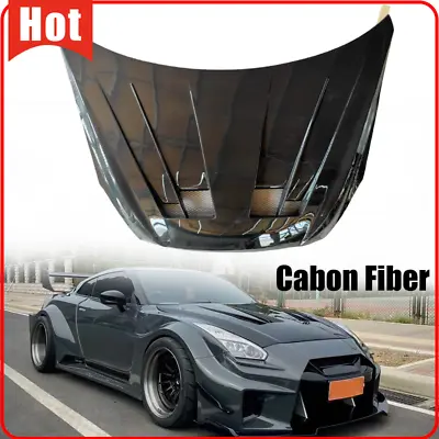 Glossy Carbon Fiber Front Engine Hood Bonnet Cover Fit 2017-2022 Nissan R35 GTR • $1799