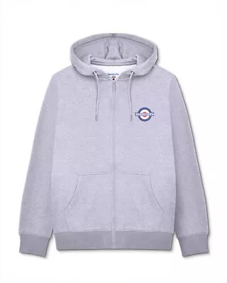 Lambretta Mens Grey Classic Target Logo Full Zip Sweat Hoodie • £28.99