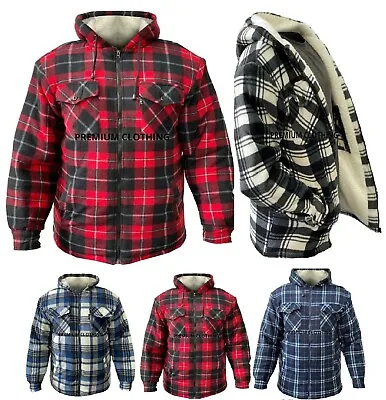 Mens Quilted Fleece Lined LUMBERJACK Work Flannel Jacket Thick Warm GIFT C • £16.99