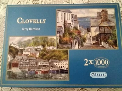 £2 • Buy Gibson's 2 X 1000 Jigsaw Puzzle- Clovelly By Terry Harrison