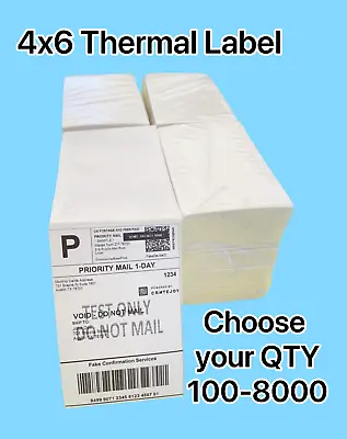 4x6 Fanfold Direct Thermal Shipping Labels 100-8000PCS  • $69.95