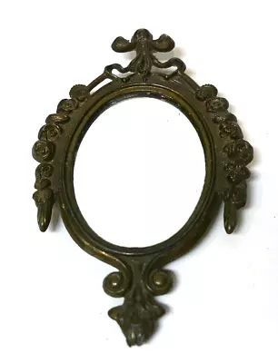 Vtg. Small Mirror Art Nouveau Oval Frame Wall Accent Made Italy 6.25  H • $17.97