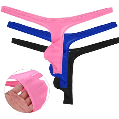 $6.90 • Buy Mens Briefs Micro G-string Thong Bulge Pouch Panties Underpants T-back Underwear